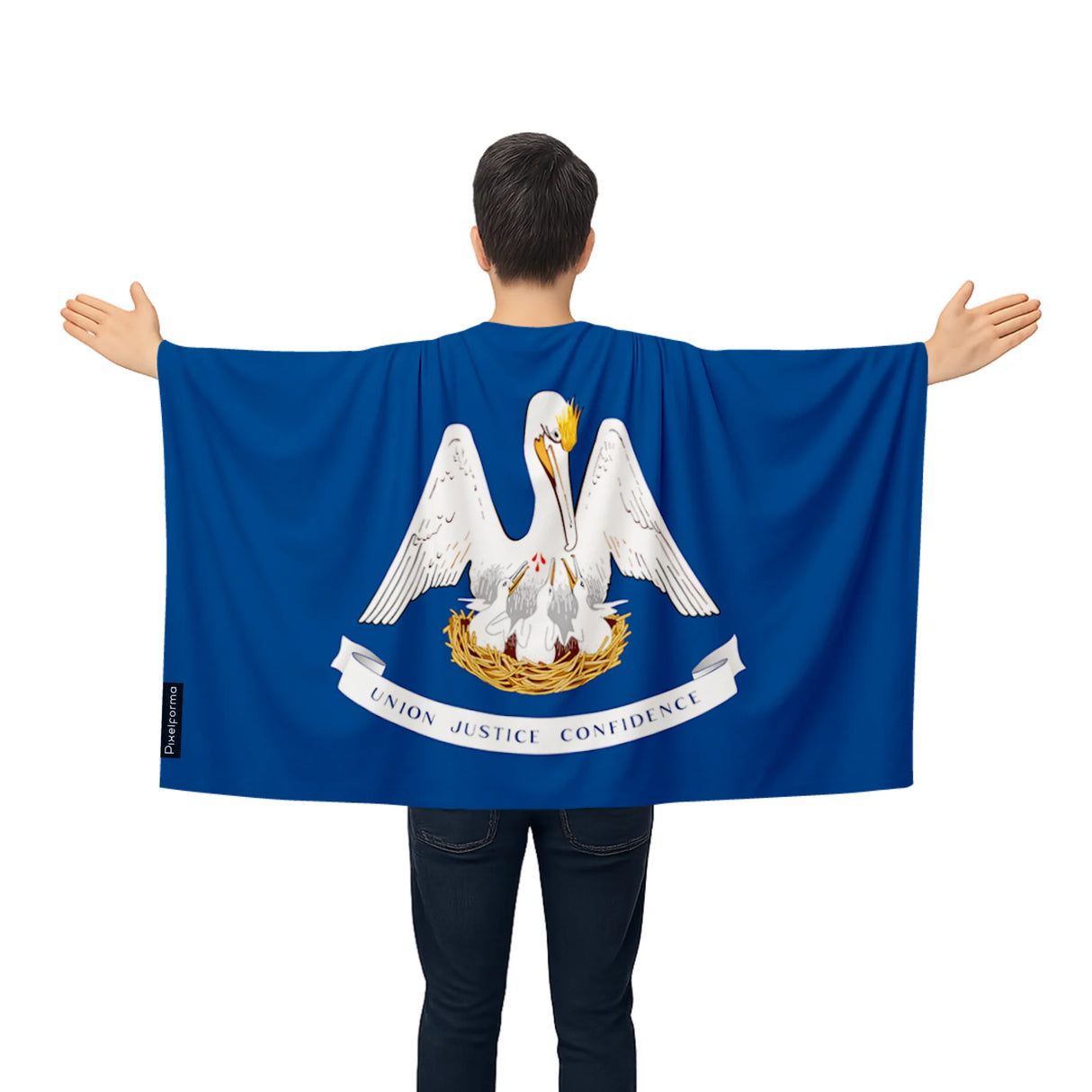 Cape drapeau louisiane polyester léger pour événements sportifs