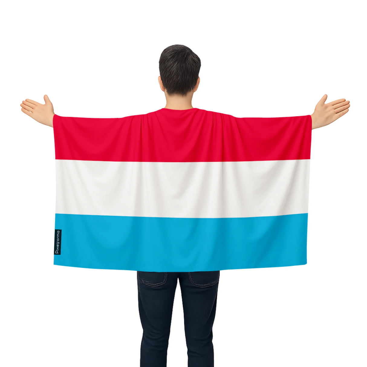 Cape drapeau luxembourg polyester léger pour événements sportifs