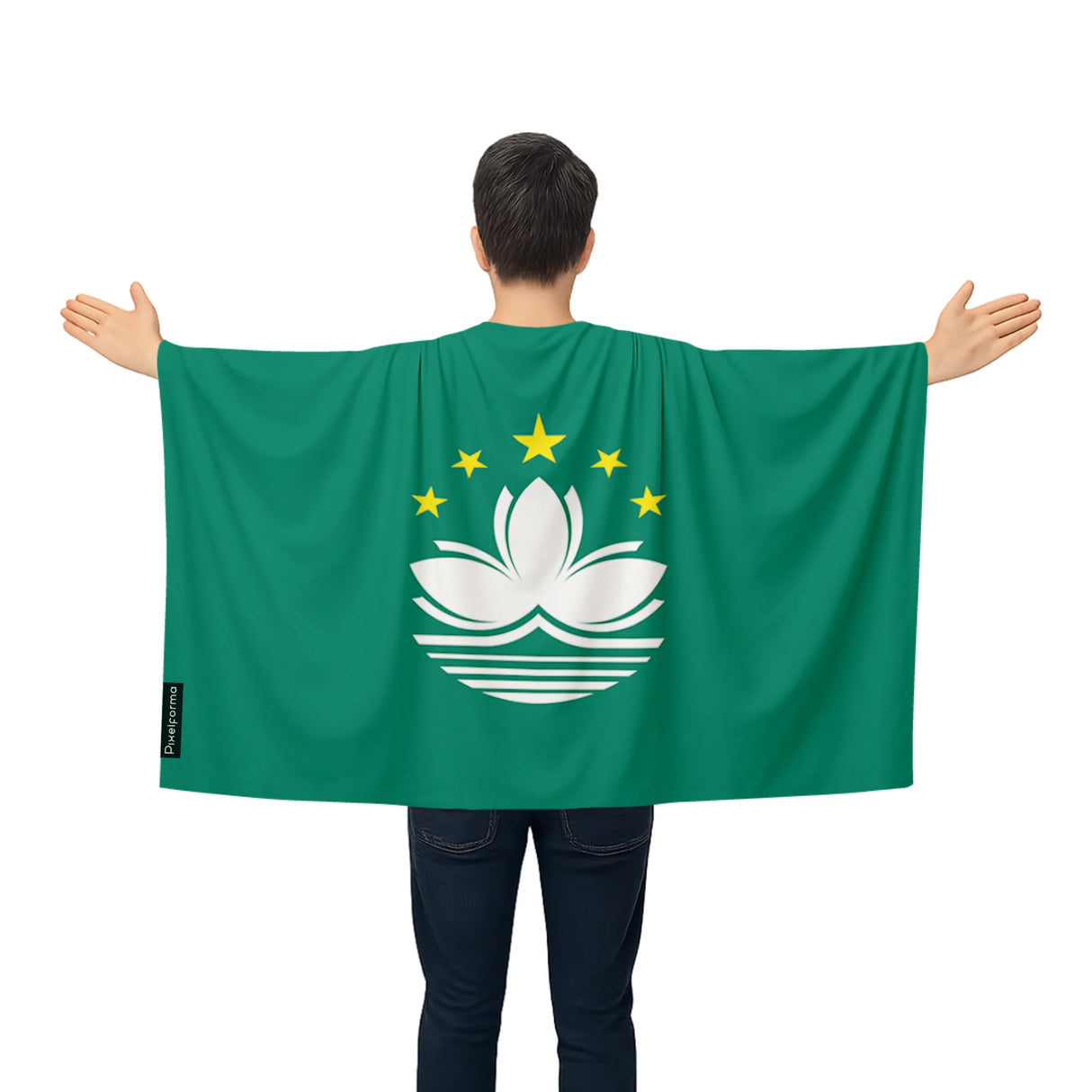 Cape drapeau macao polyester léger pour événements sportifs
