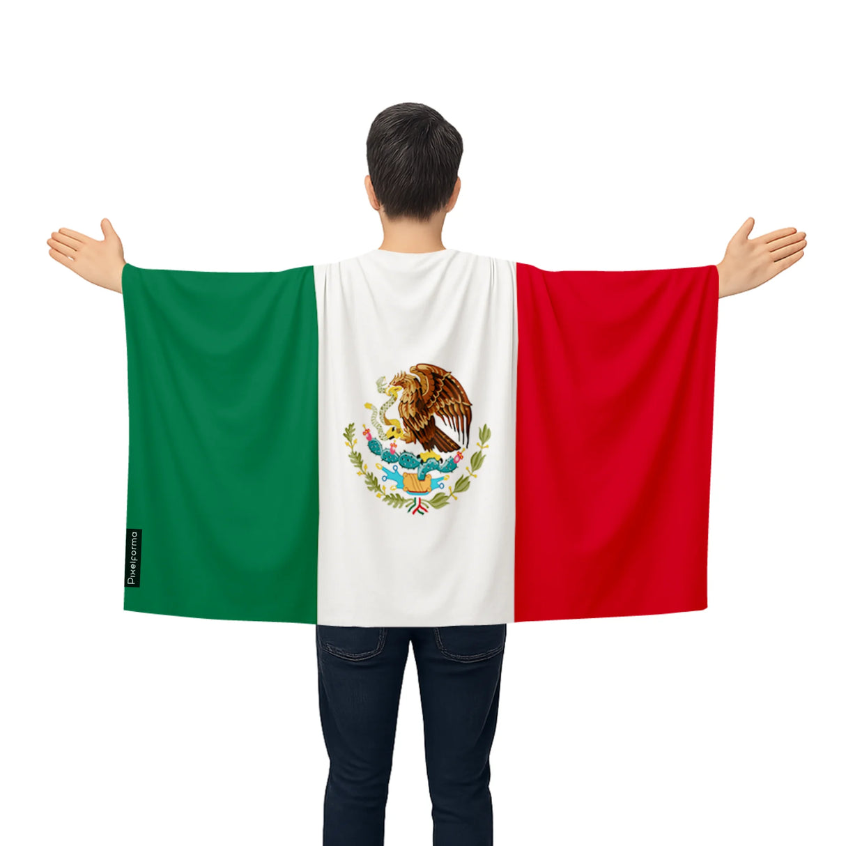 Cape drapeau mexique polyester léger pour événements sportifs