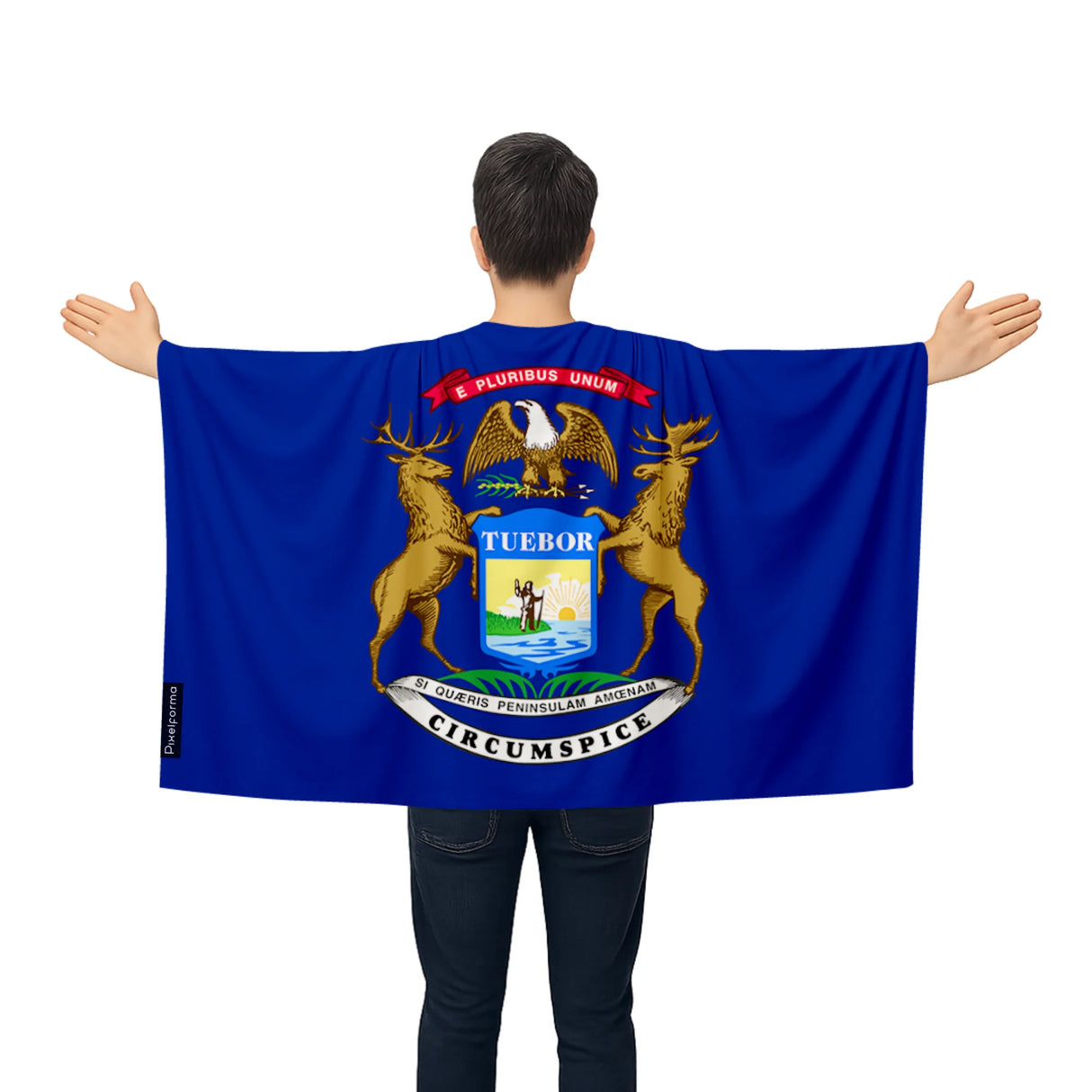 Cape drapeau michigan polyester léger pour événements sportifs