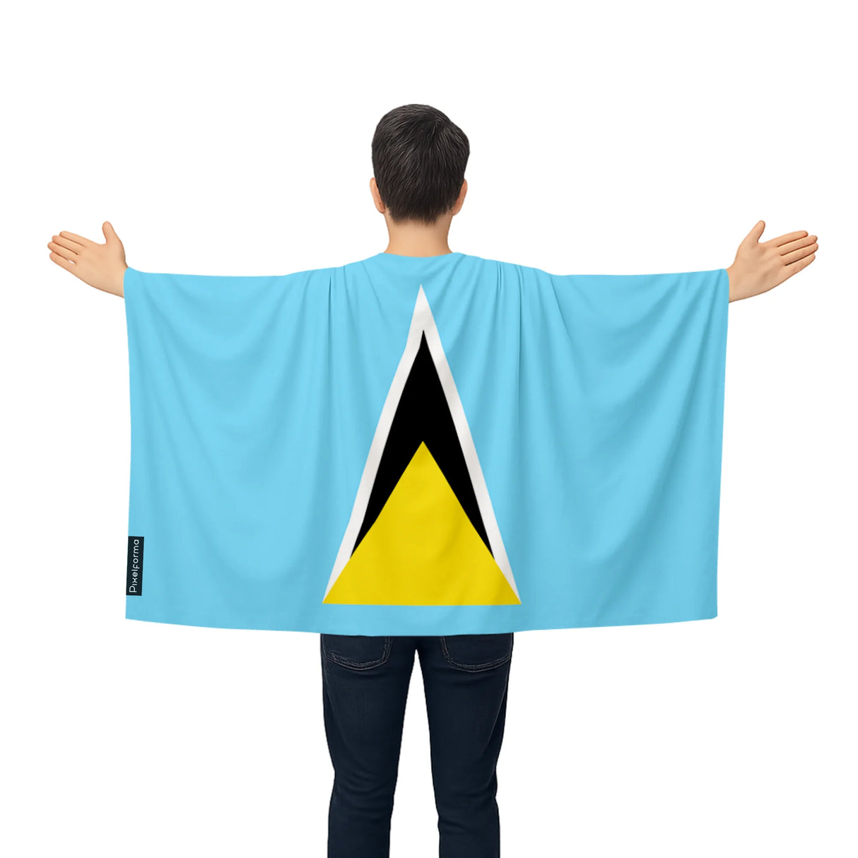 Cape drapeau sainte-lucie polyester léger à enfiler