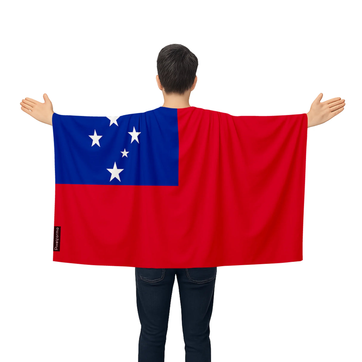 Cape drapeau samoa polyester léger pour événements sportifs