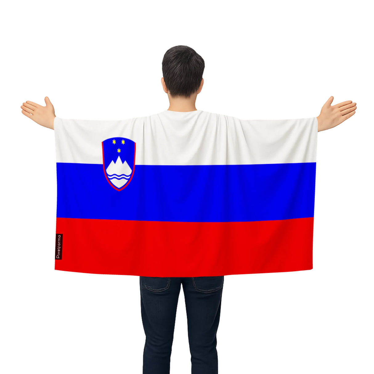 Cape drapeau slovénie polyester léger pour événements sportifs