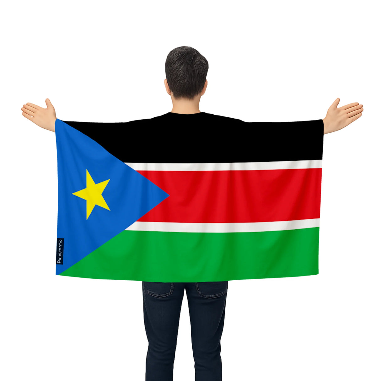 Cape drapeau soudan du sud polyester léger à enfiler