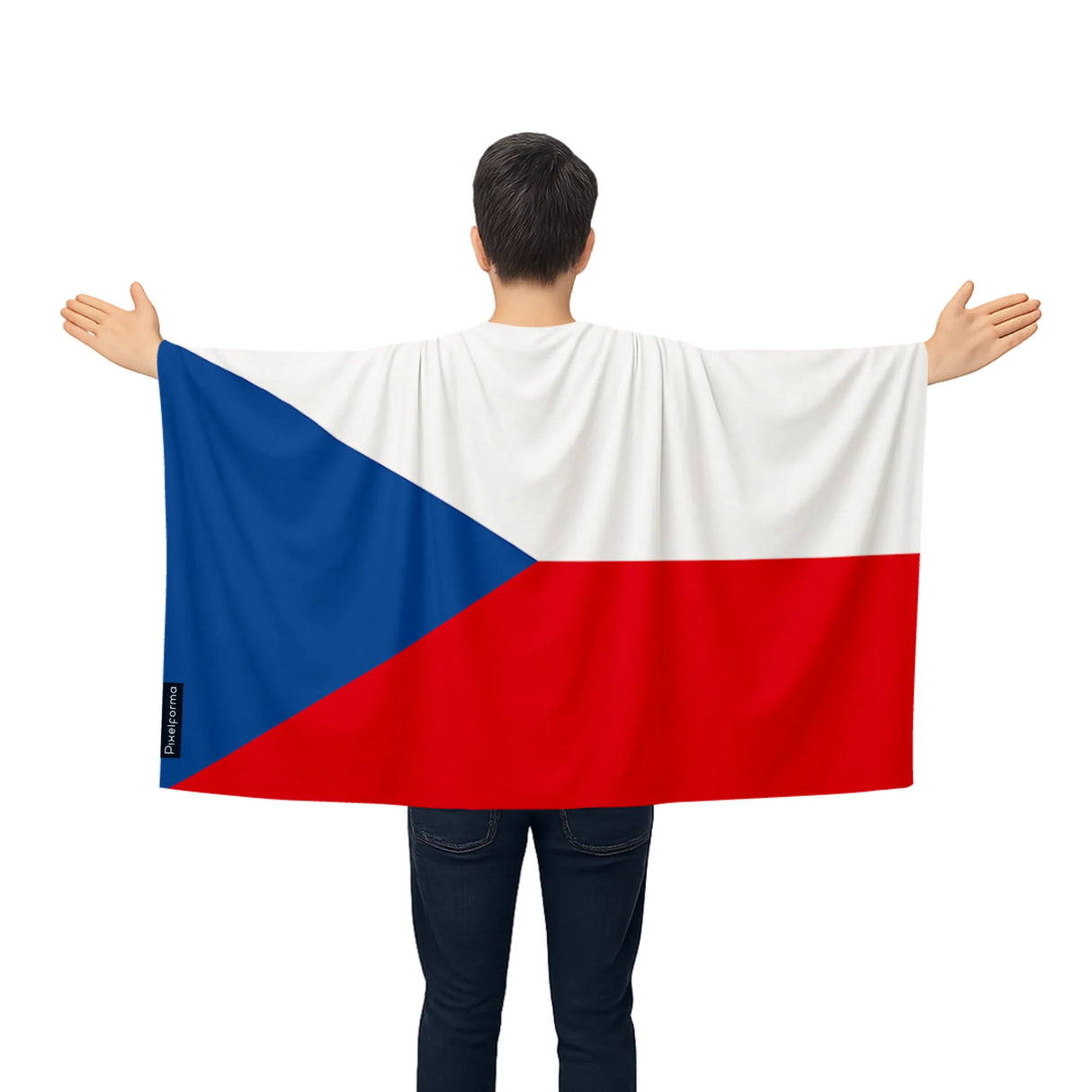 Cape drapeau tchéquie polyester léger à enfiler