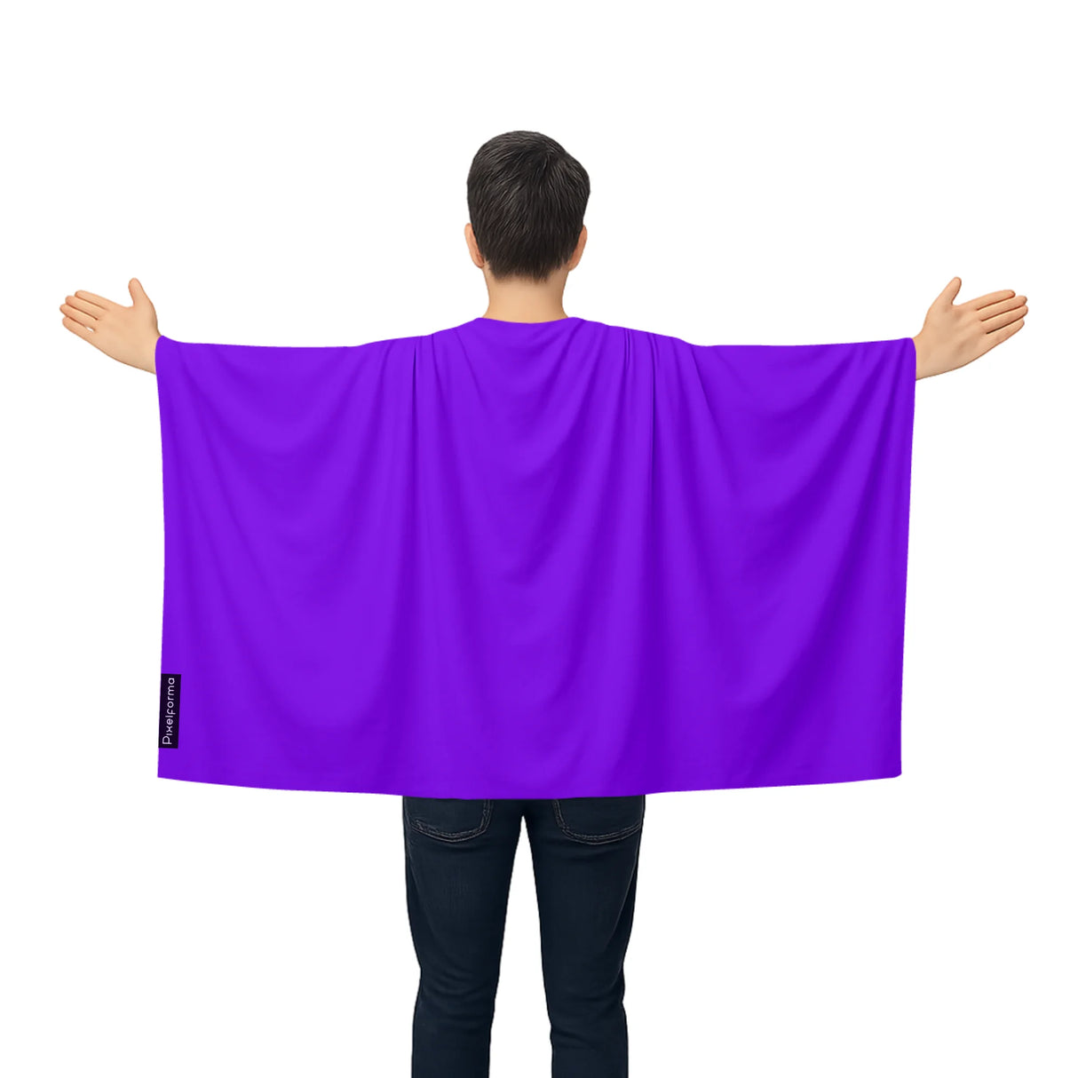 Cape drapeau violet foncé france polyester léger à enfiler