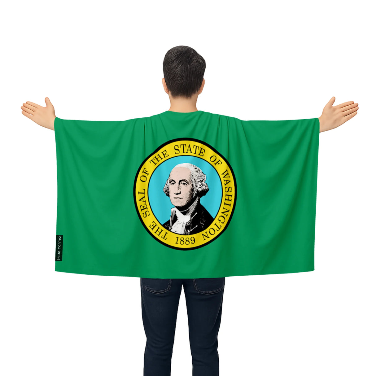 Cape drapeau washington polyester léger à enfiler événement