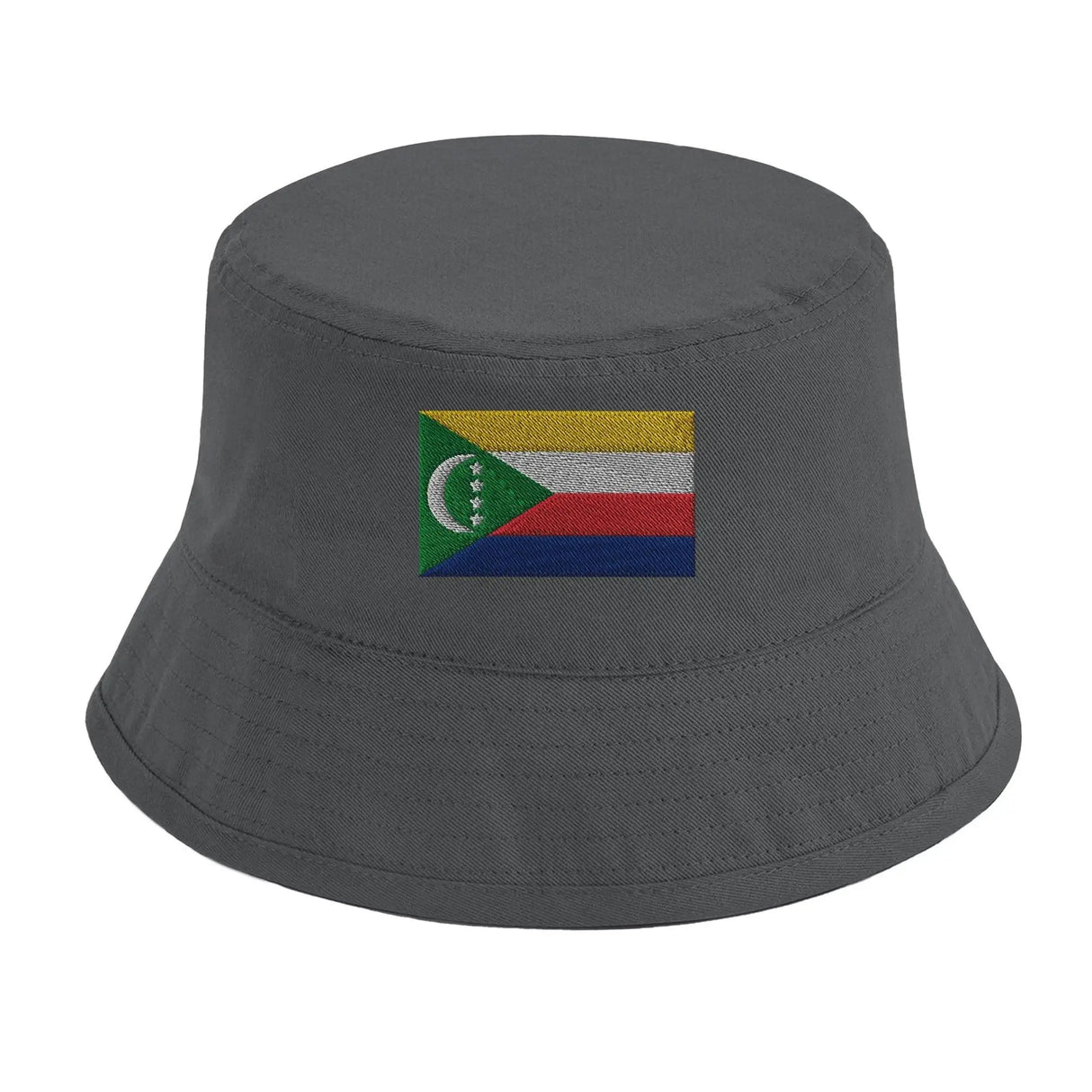 Chapeau bob drapeau comores coton brodé léger respirant