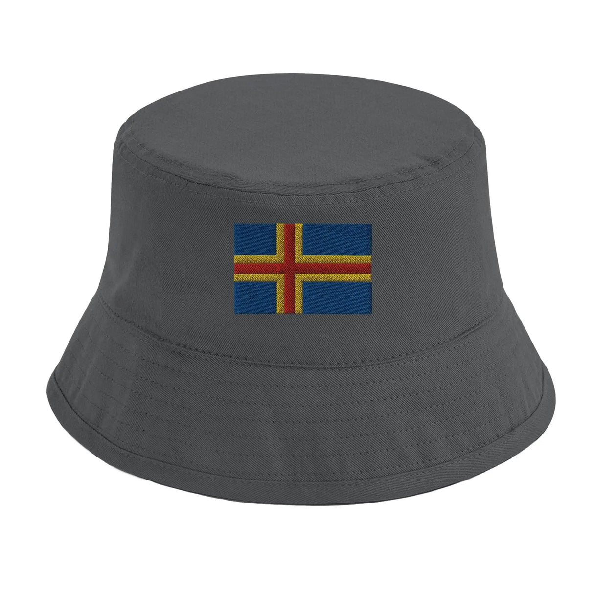 Chapeau bob drapeau d’åland coton brodé léger et tendance