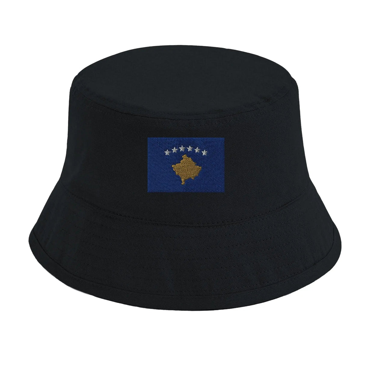 Chapeau bob drapeau kosovo coton brodé léger et respirant