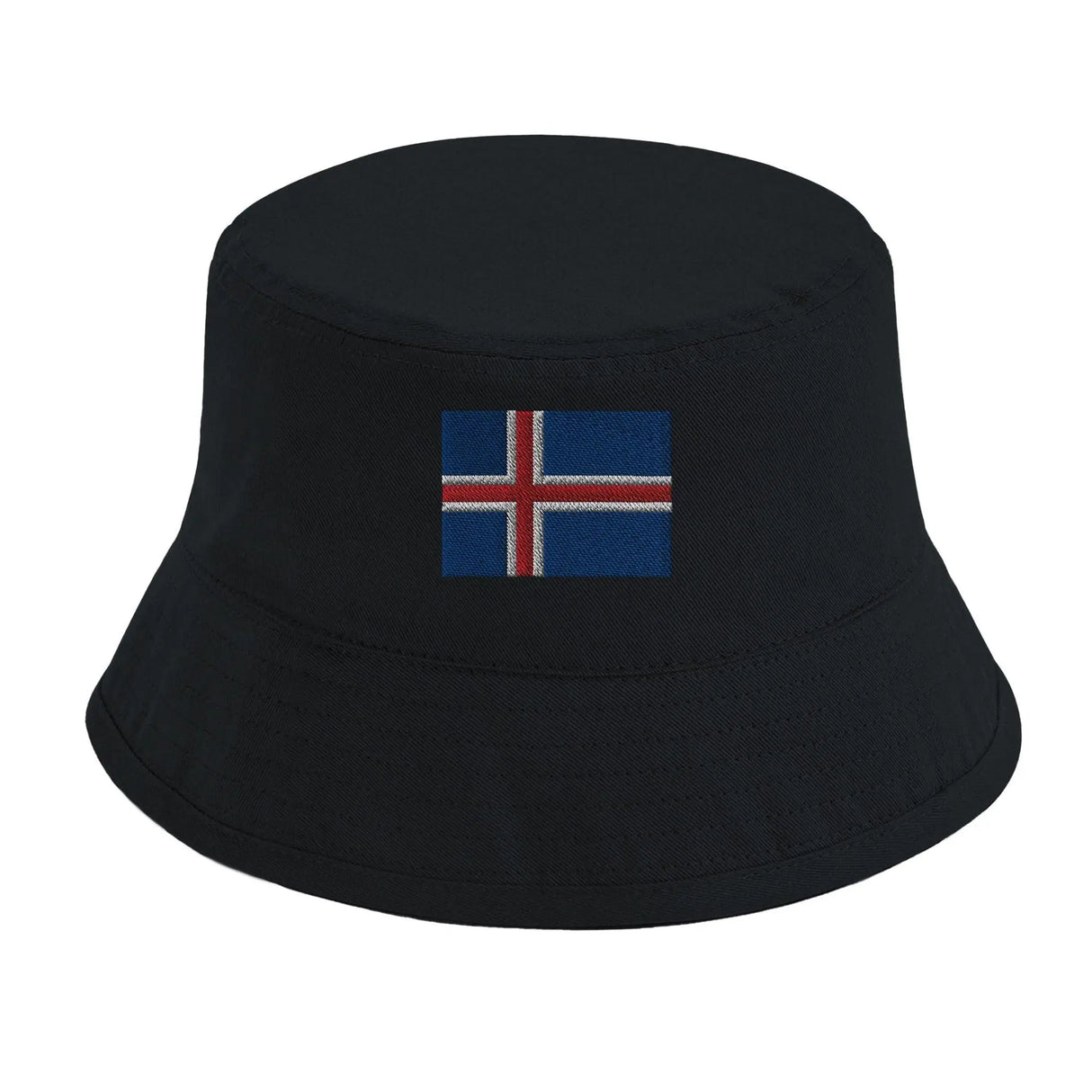 Chapeau bob islande coton brodé style détente couleur bleue