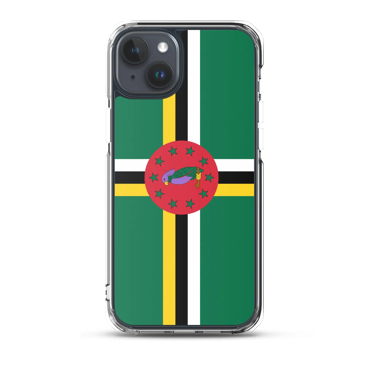 Coque iphone drapeau dominique souple antichoc transparente