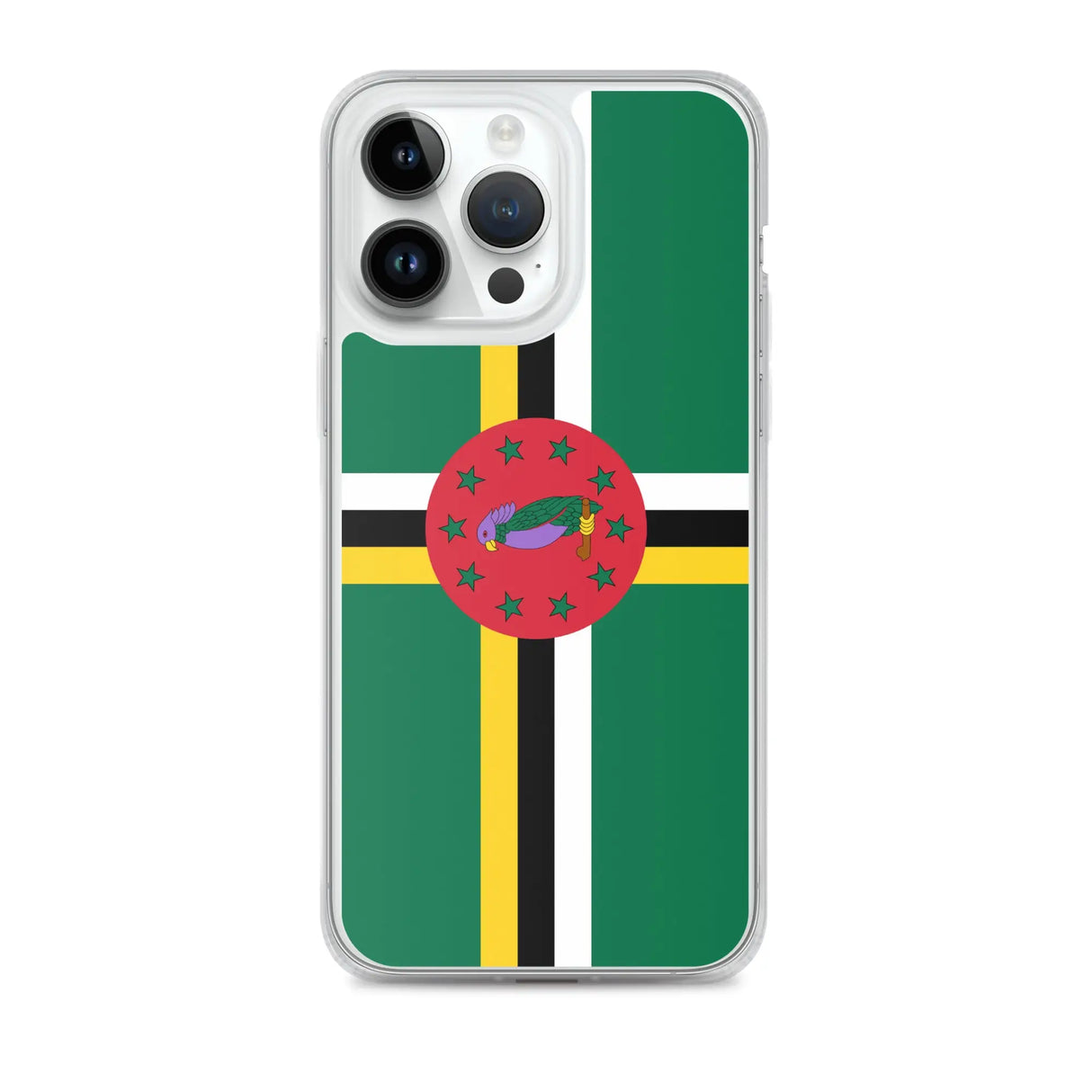 Coque iphone drapeau dominique souple antichoc transparente