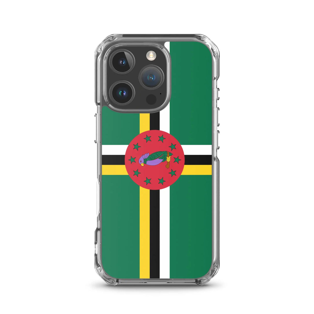 Coque iphone drapeau dominique souple antichoc transparente