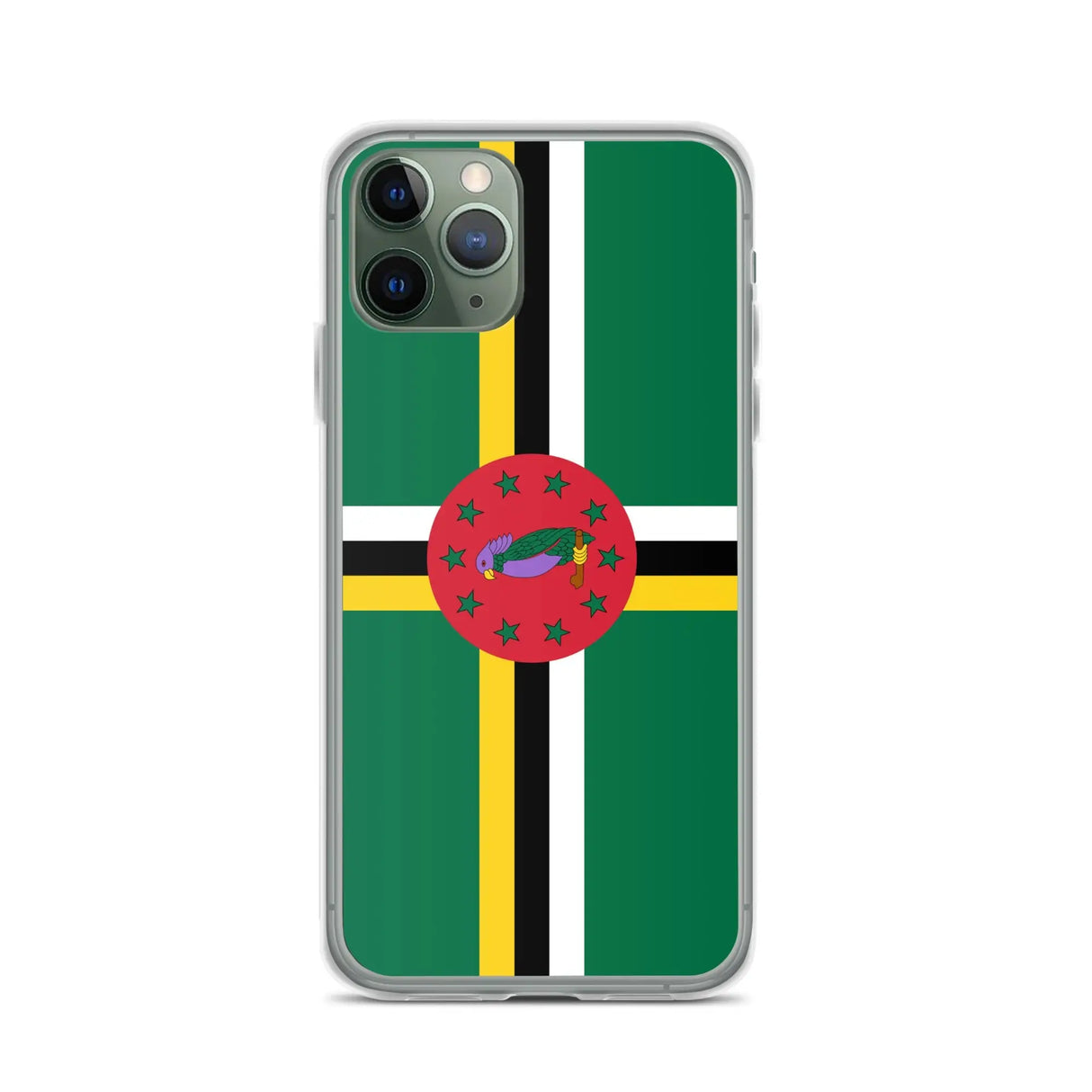 Coque iphone drapeau dominique souple antichoc transparente