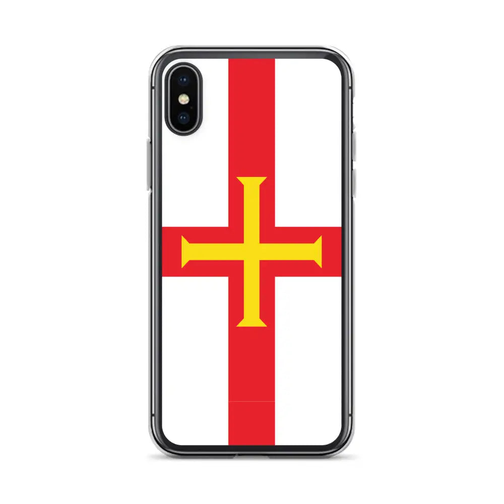 Coque iphone drapeau guernesey souple antichoc transparente