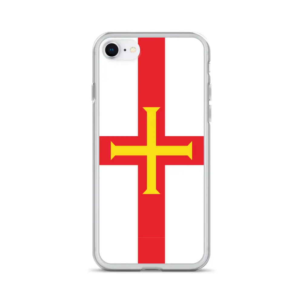 Coque iphone drapeau guernesey souple antichoc transparente