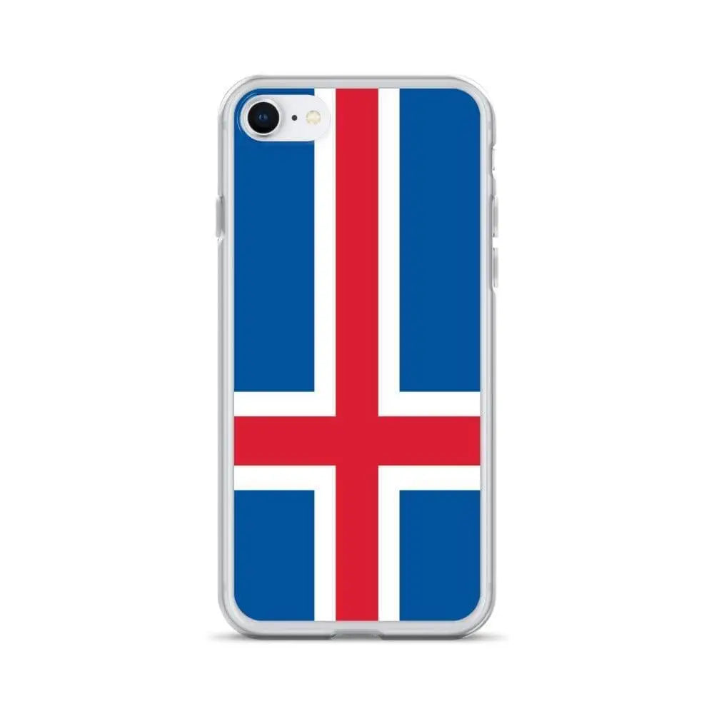 Coque iphone drapeau islande souple antichoc transparente