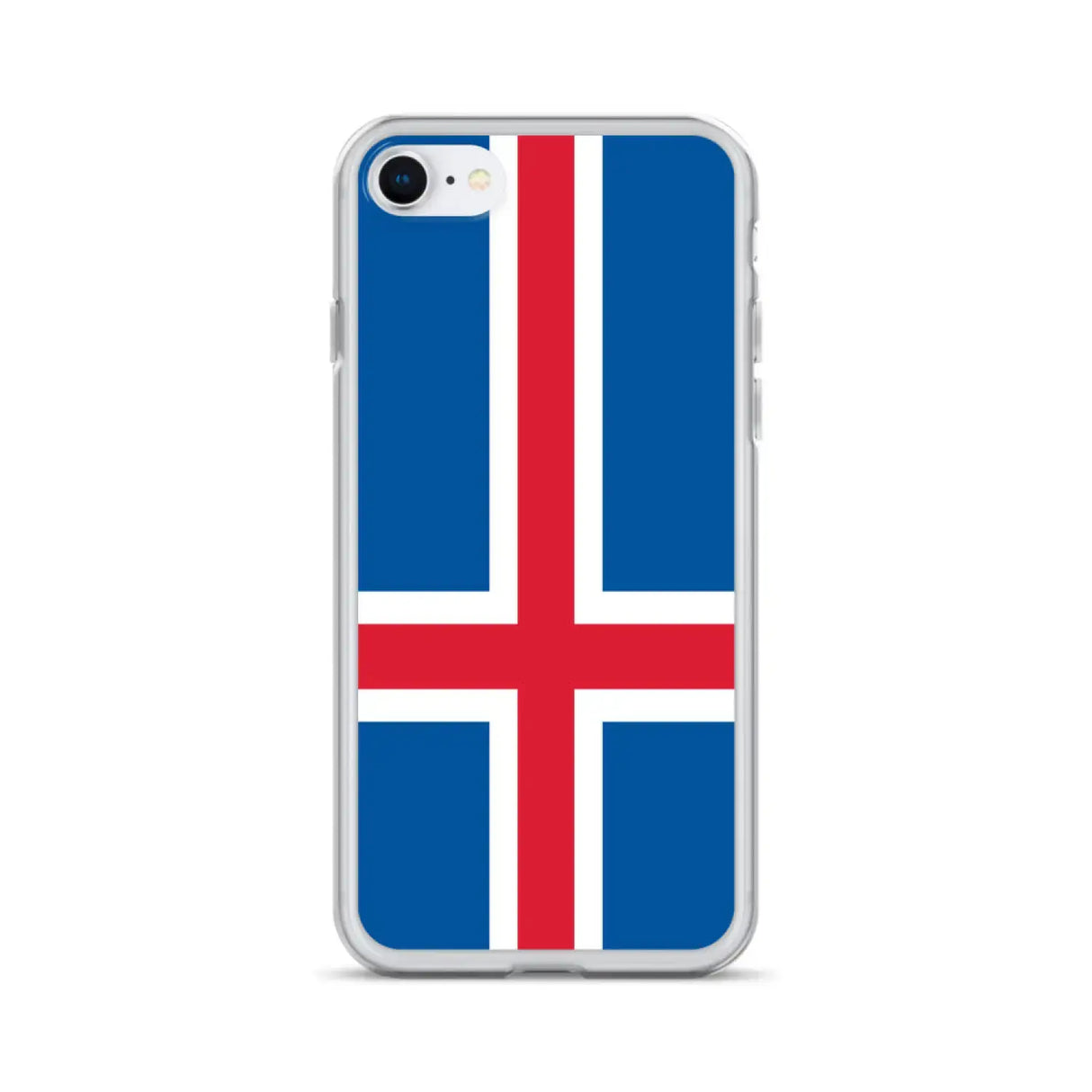 Coque iphone drapeau islande souple antichoc transparente