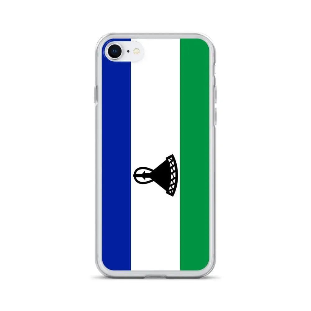 Coque iphone drapeau lesotho souple antichoc transparente