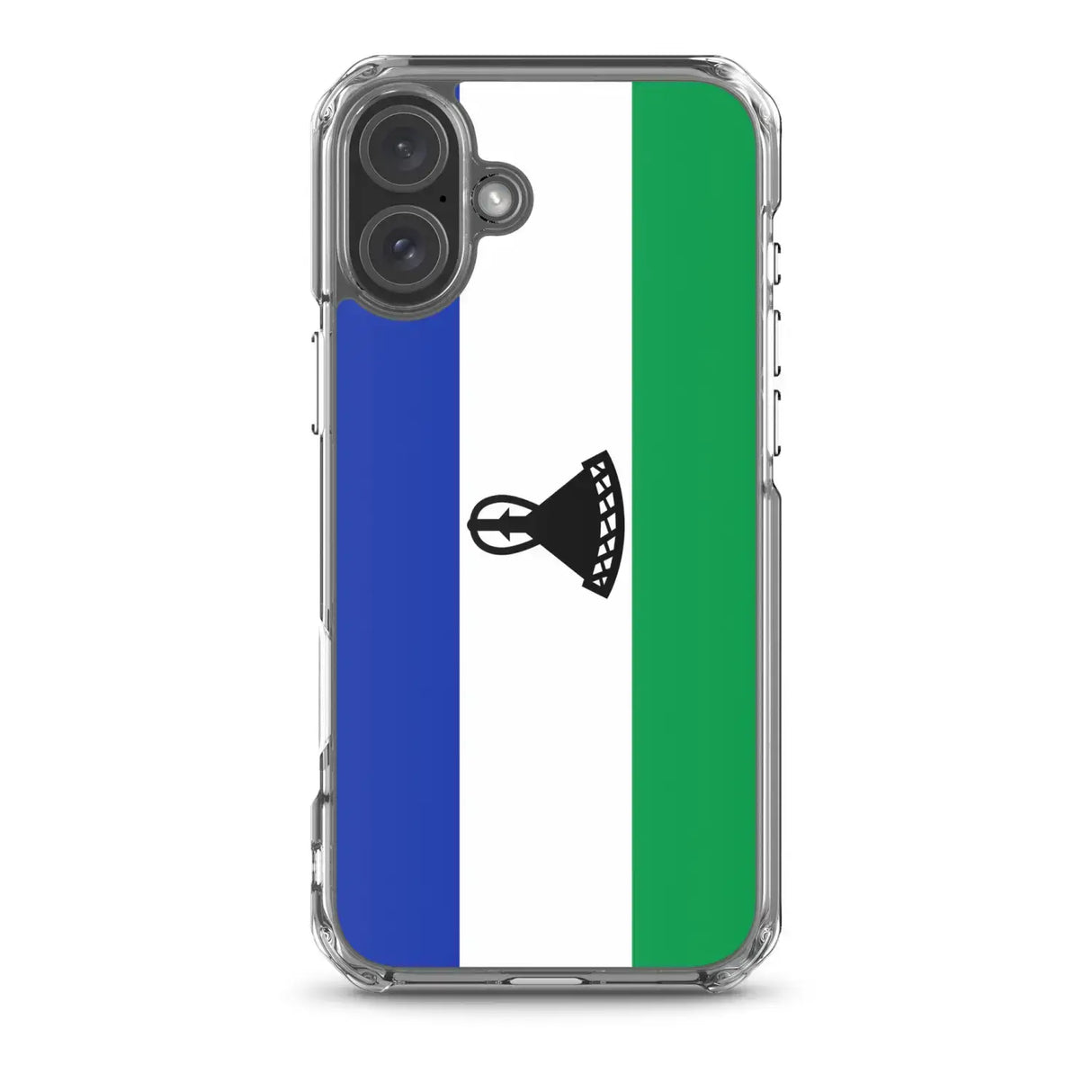 Coque iphone drapeau lesotho souple antichoc transparente