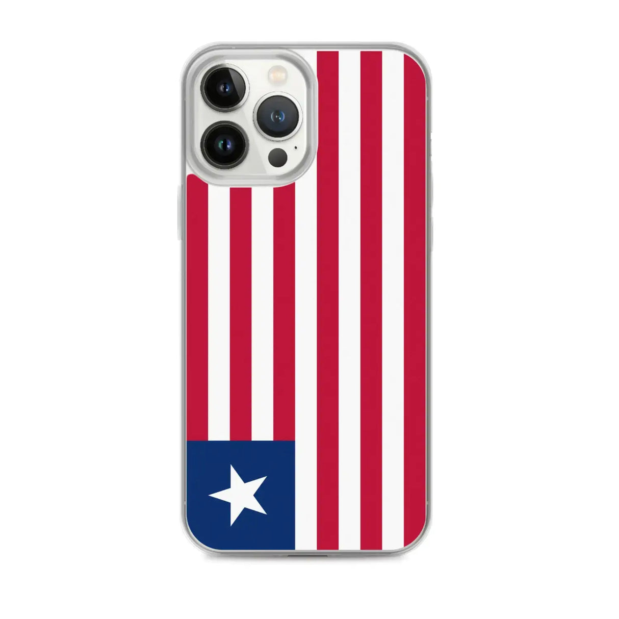 Coque iphone drapeau liberia souple antichoc transparente