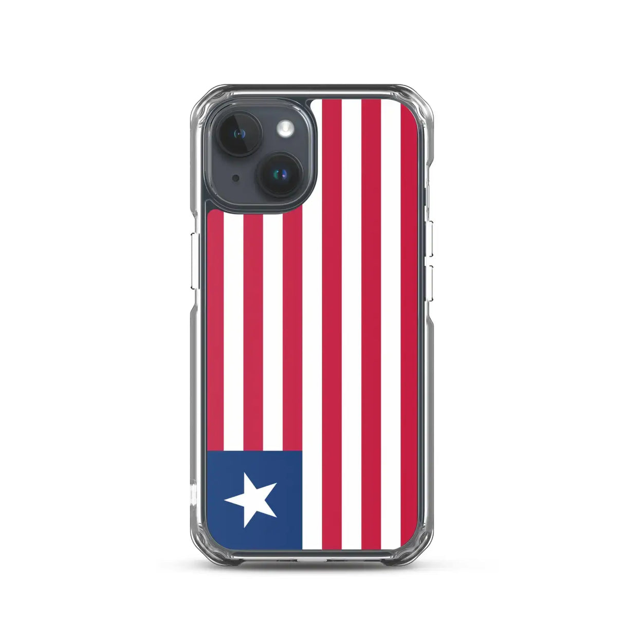 Coque iphone drapeau liberia souple antichoc transparente