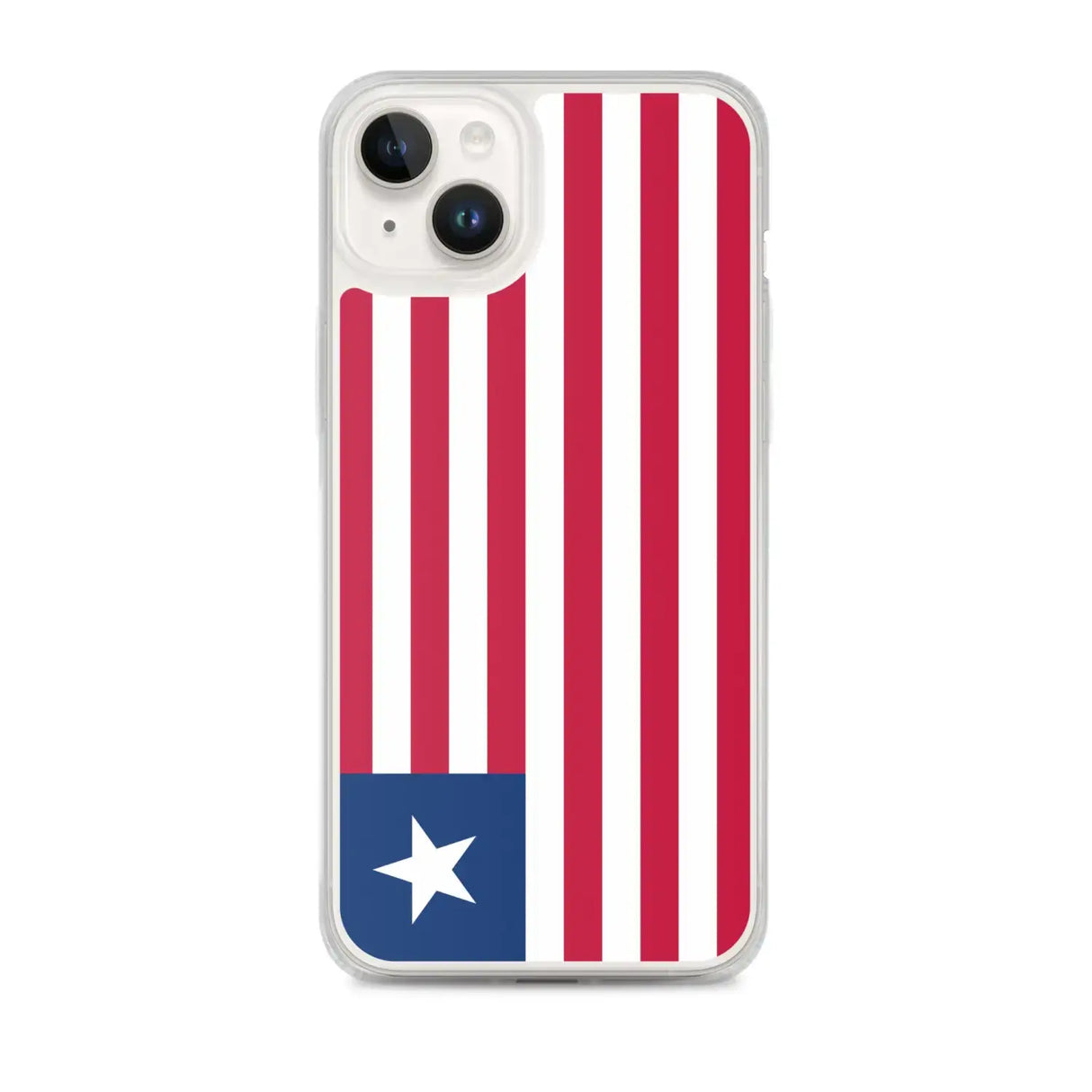 Coque iphone drapeau liberia souple antichoc transparente