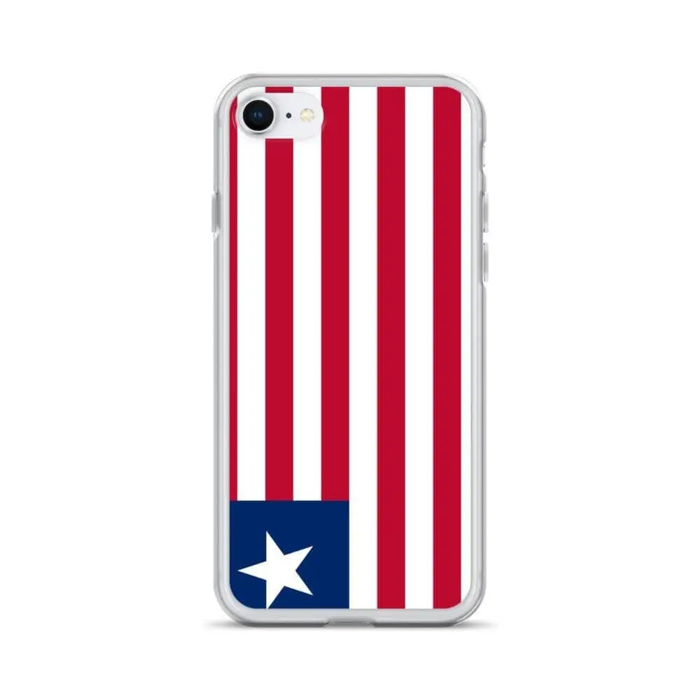 Coque iphone drapeau liberia souple antichoc transparente