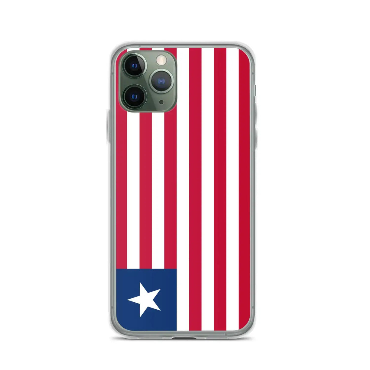 Coque iphone drapeau liberia souple antichoc transparente