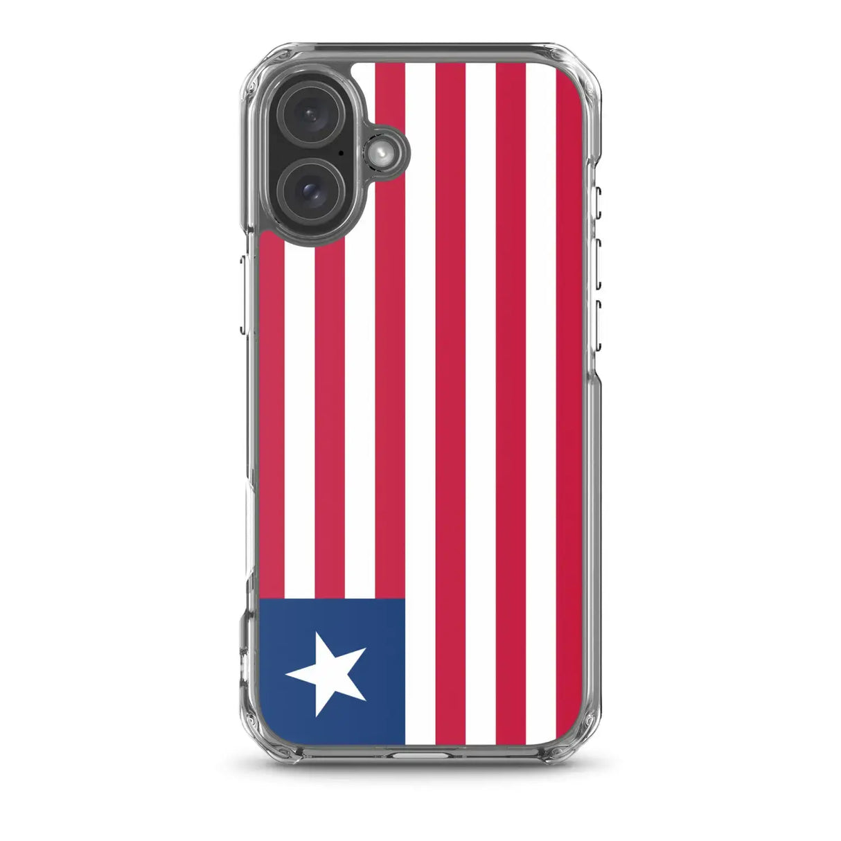 Coque iphone drapeau liberia souple antichoc transparente