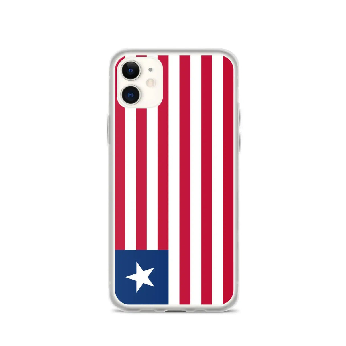 Coque iphone drapeau liberia souple antichoc transparente