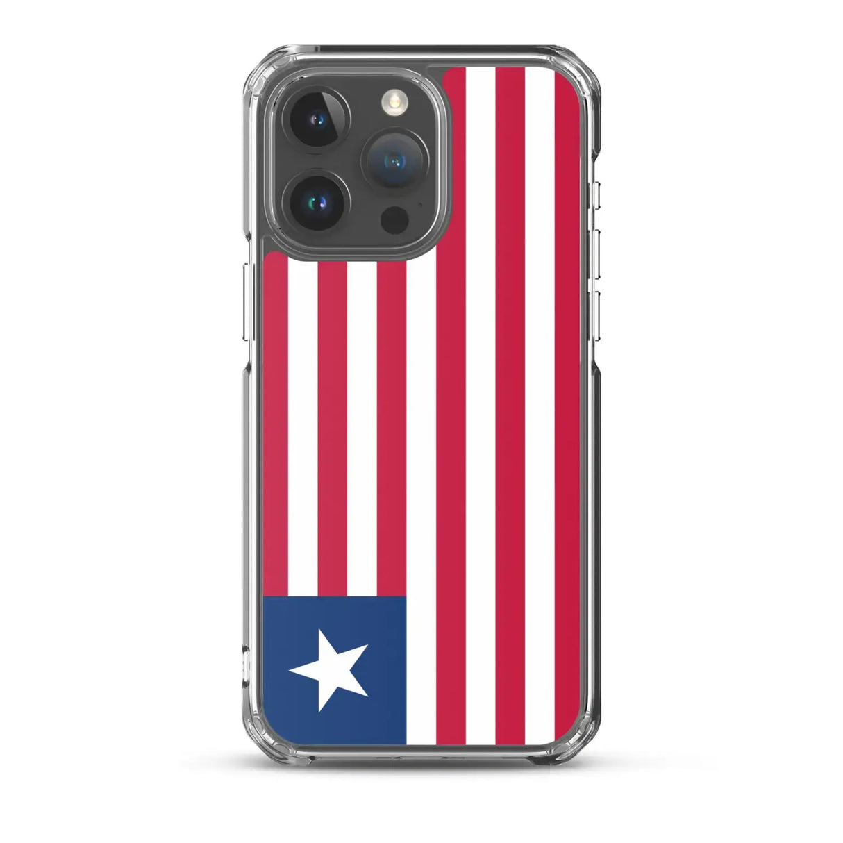 Coque iphone drapeau liberia souple antichoc transparente