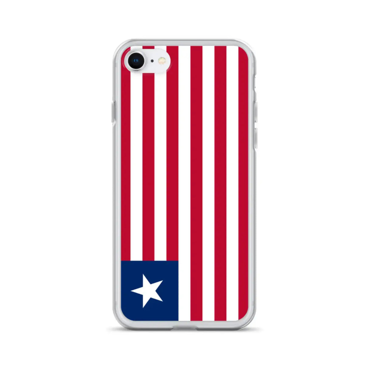 Coque iphone drapeau liberia souple antichoc transparente