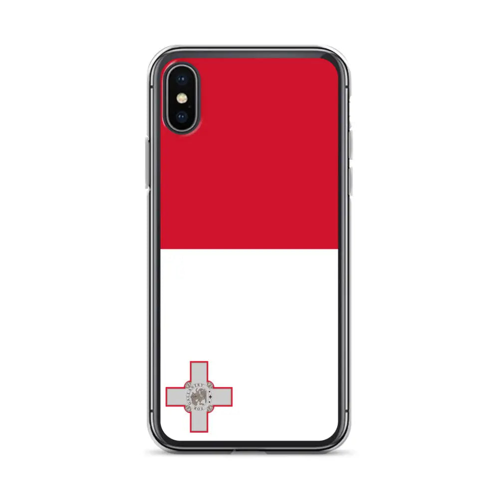 Coque iphone drapeau malte souple antichoc transparente