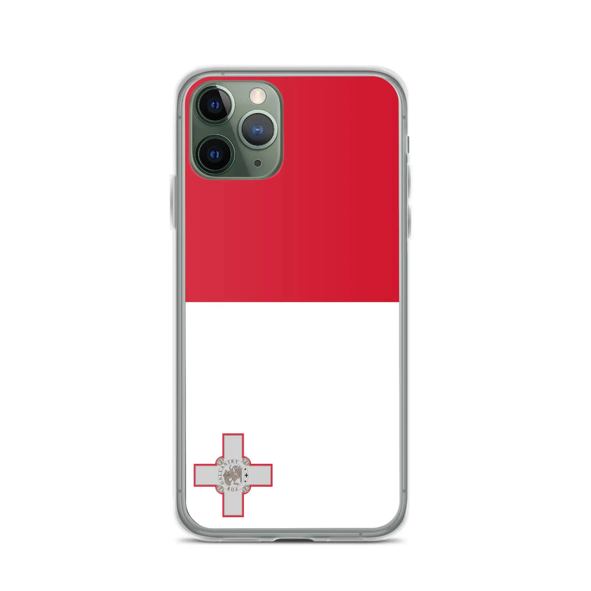 Coque iphone drapeau malte souple antichoc transparente