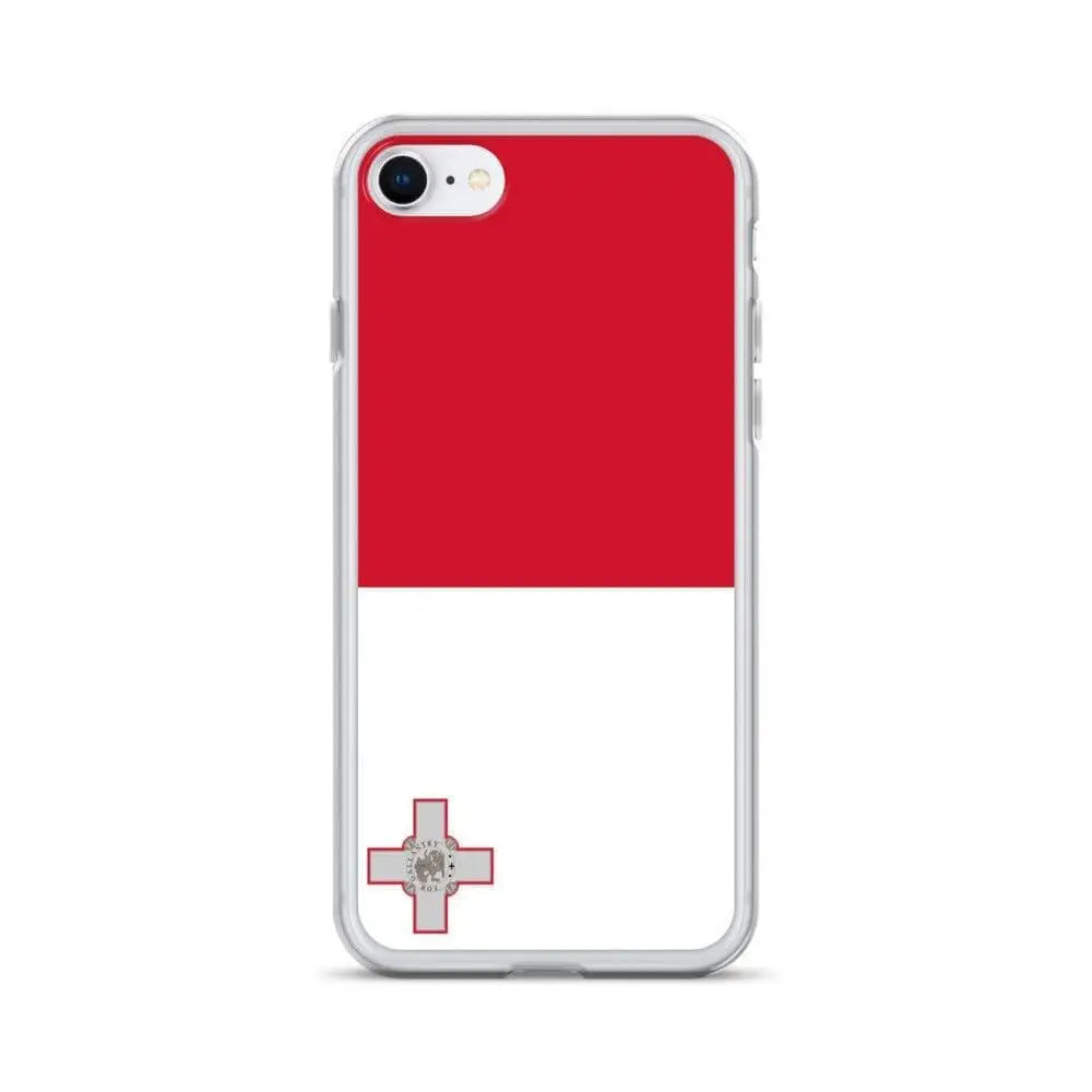 Coque iphone drapeau malte souple antichoc transparente