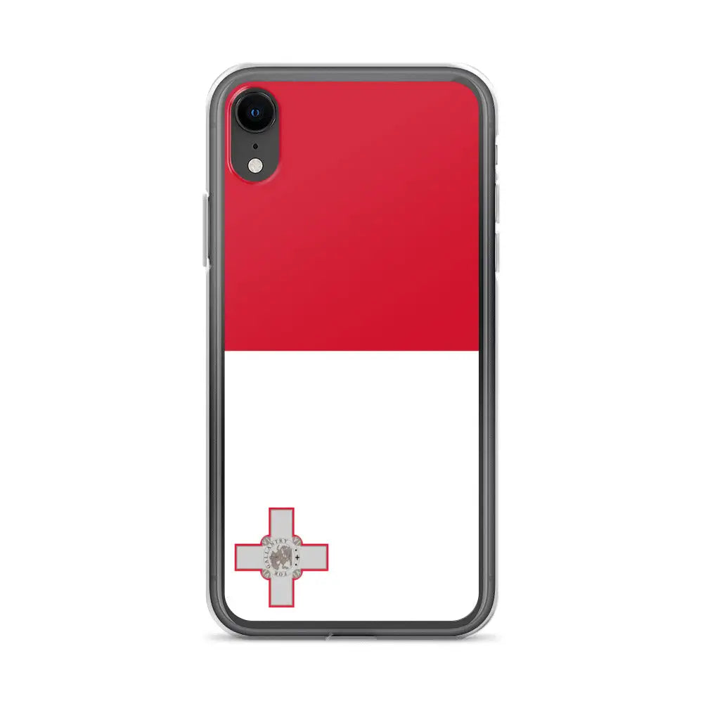 Coque iphone drapeau malte souple antichoc transparente