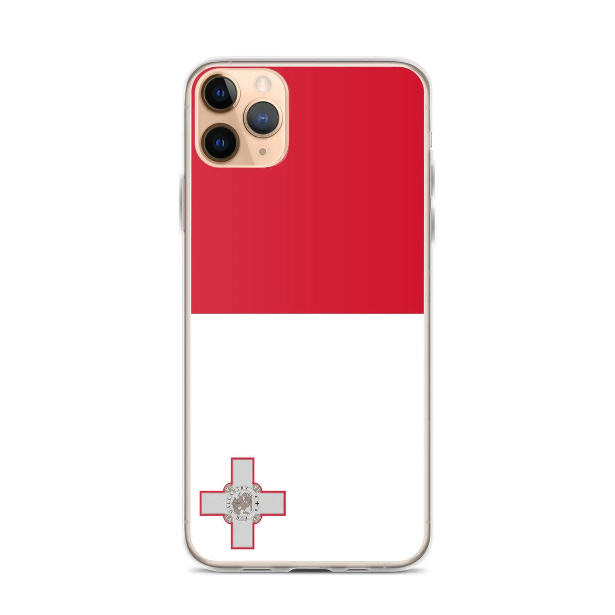 Coque iphone drapeau malte souple antichoc transparente