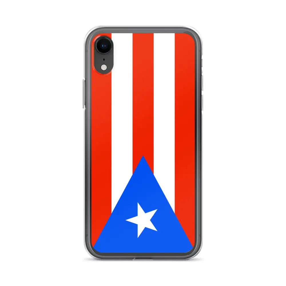 Coque iphone drapeau porto rico souple antichoc transparente