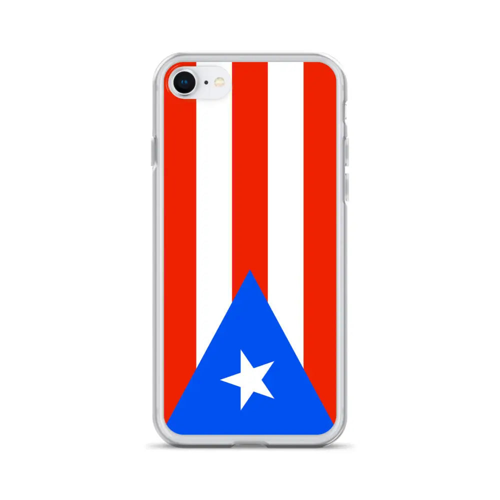 Coque iphone drapeau porto rico souple antichoc transparente