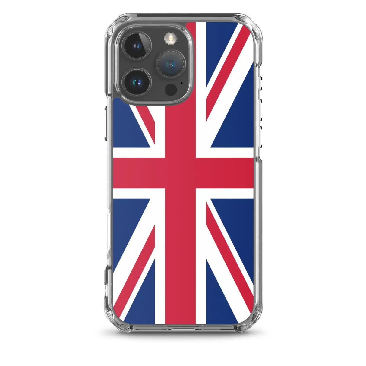 Coque iphone drapeau royaume-uni souple antichoc transparente