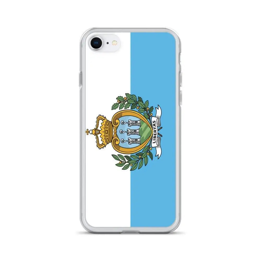 Coque iphone drapeau saint-marin souple antichoc transparente