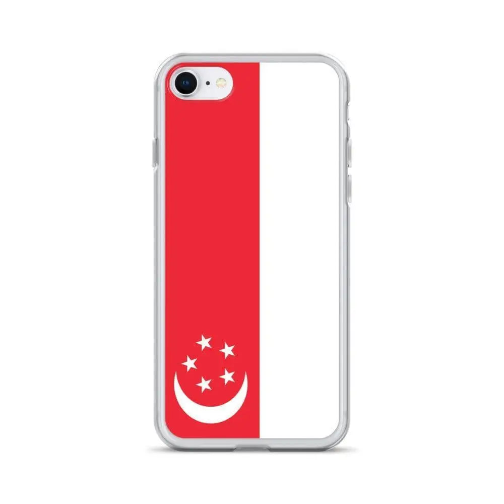 Coque iphone drapeau singapour souple antichoc transparente