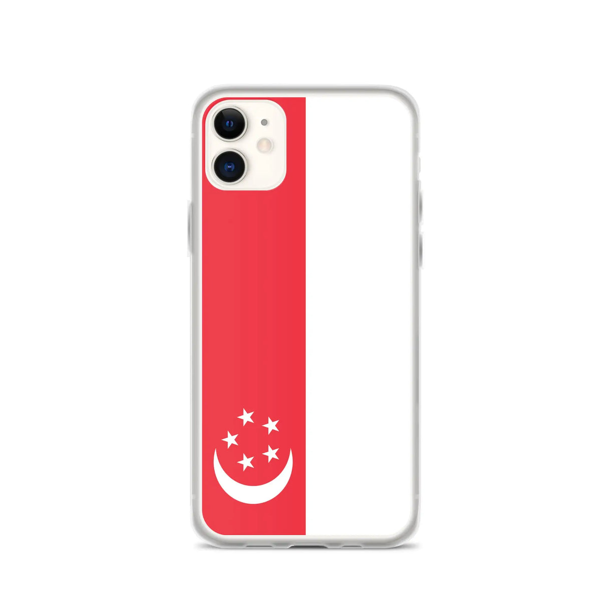 Coque iphone drapeau singapour souple antichoc transparente