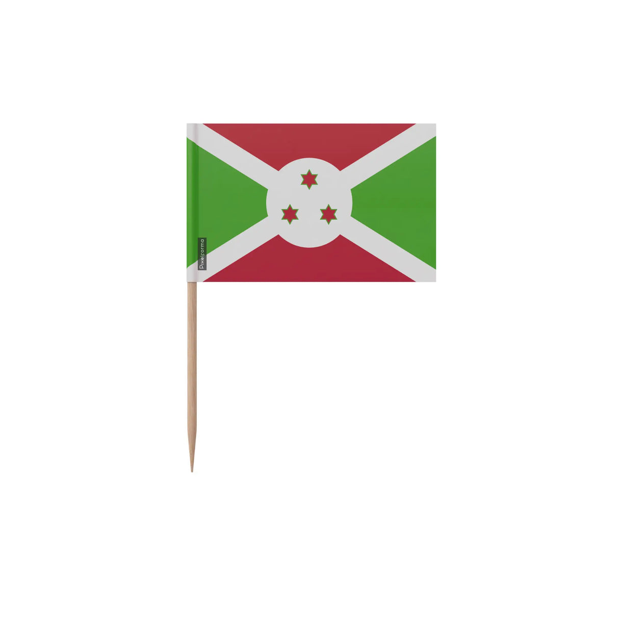 Cure-dents drapeau burundi plastique adhésif bâton bambou