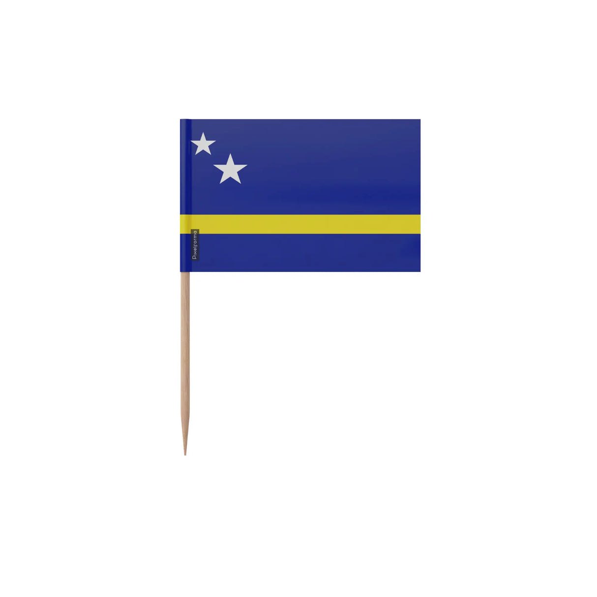 Cure-dents drapeau curaçao plastique adhésif bambou