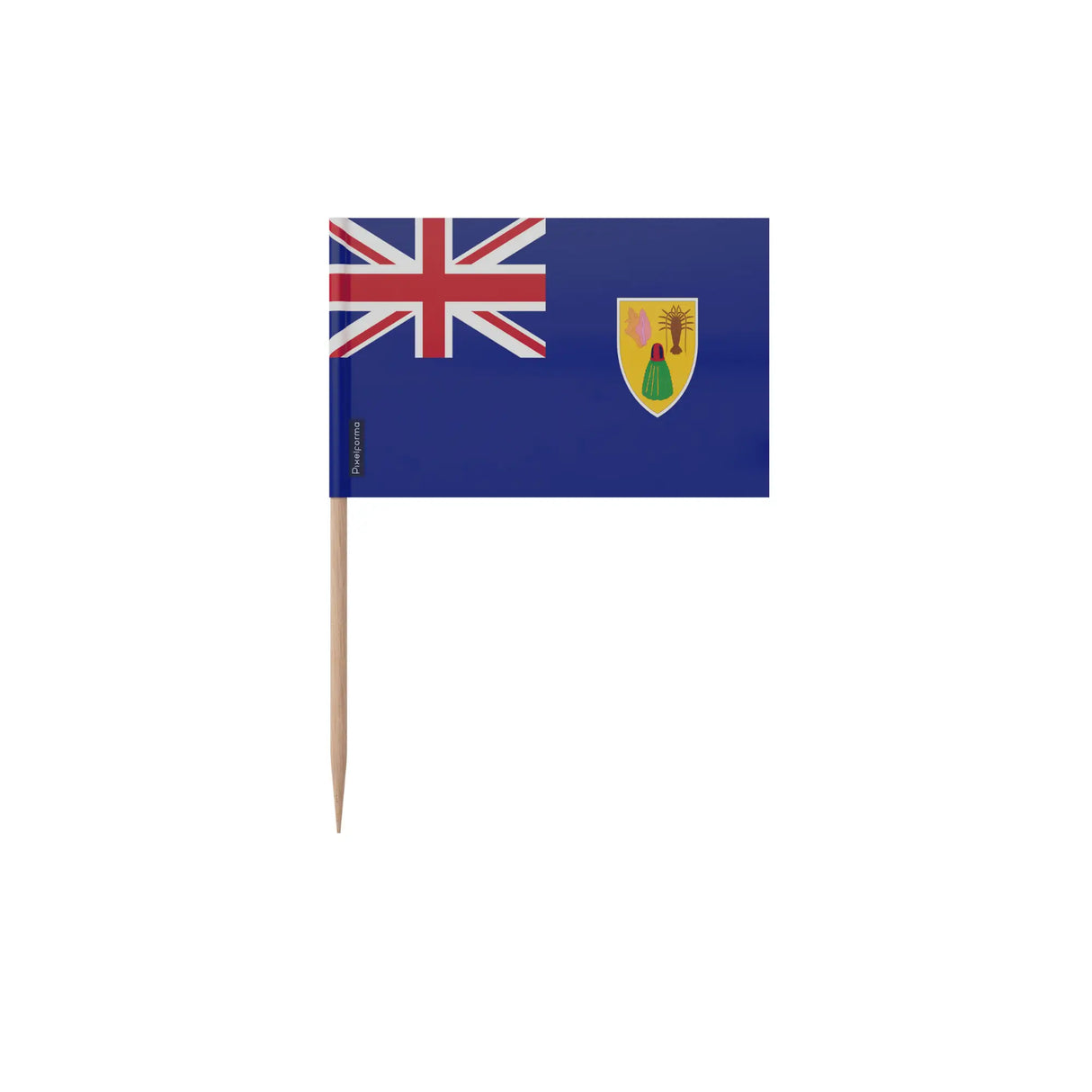 Cure-dents drapeau îles turques-et-caïques bambou plastique