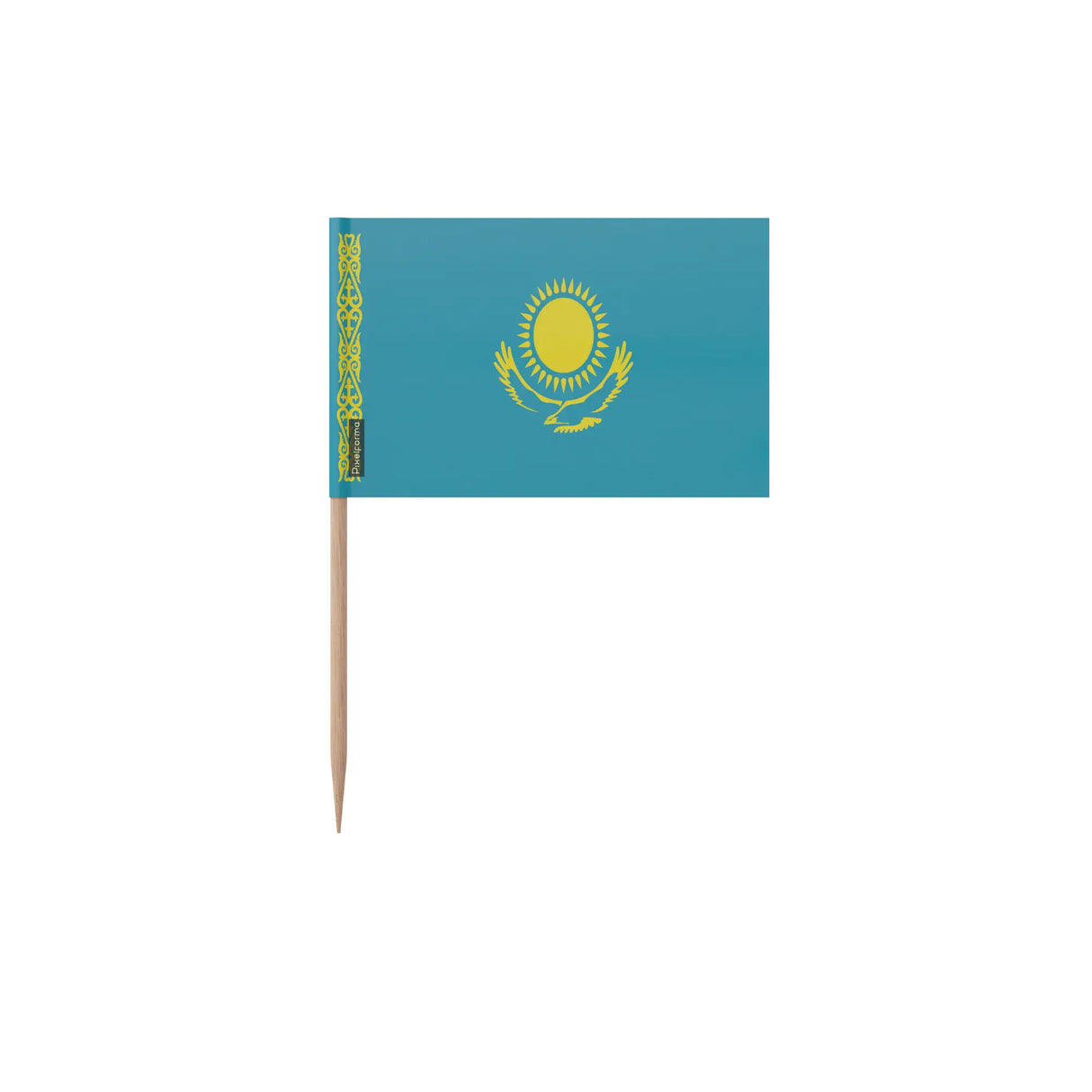 Cure-dents drapeau kazakhstan plastique adhésif bambou